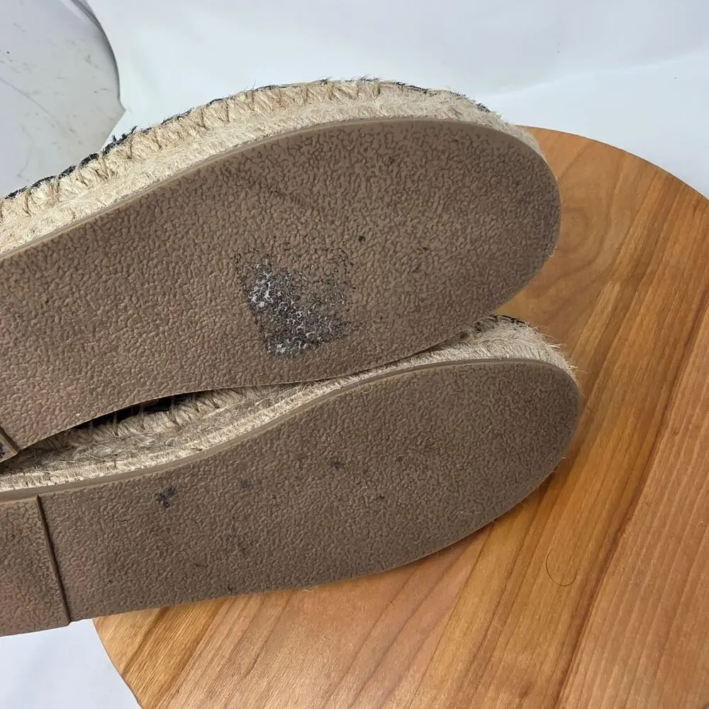 Johnny Was Shoe Women 8 Garden Leopard Espadrille Flat Floral Summer Embroidered